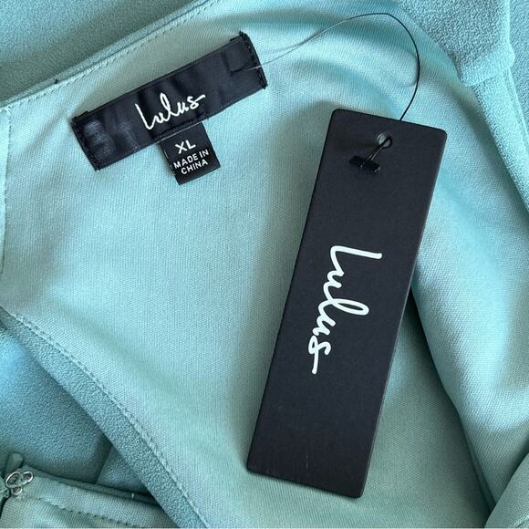 Lulus Moments Of Bliss Dusty Seafoam Backless Mermaid Maxi Dress Size XL - Picture 12 of 12